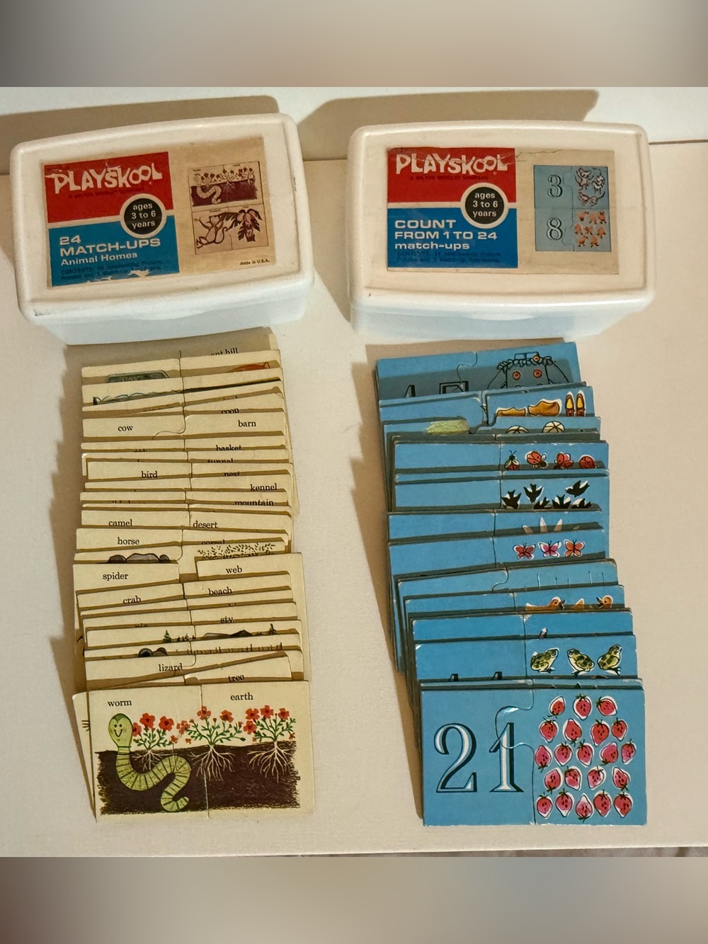 Playskool Vintage Match-Ups & Numbers Educational Flash Cards